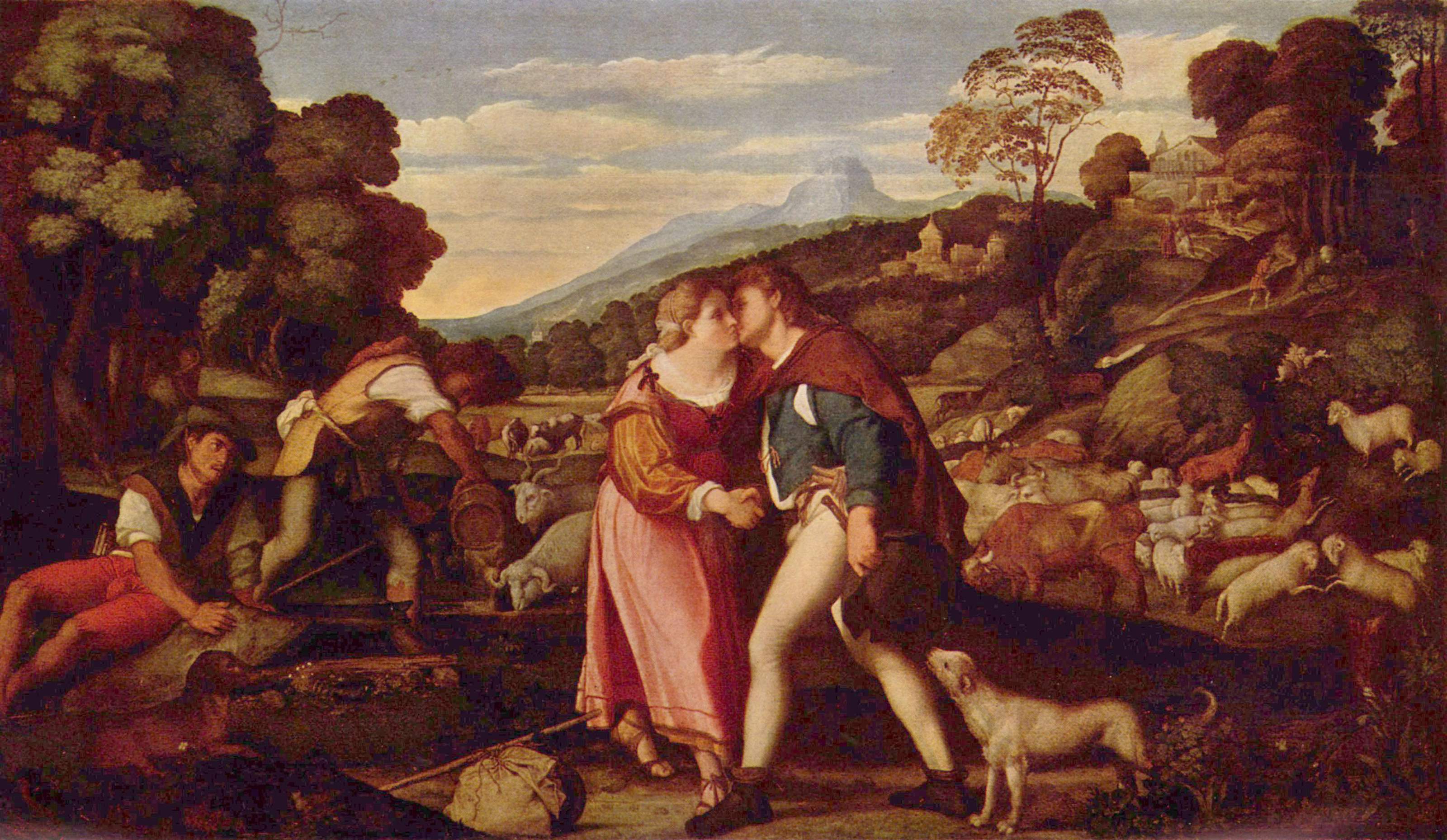 Jacob And Rachel by Jacopo Palma (il Vecchio), 1520